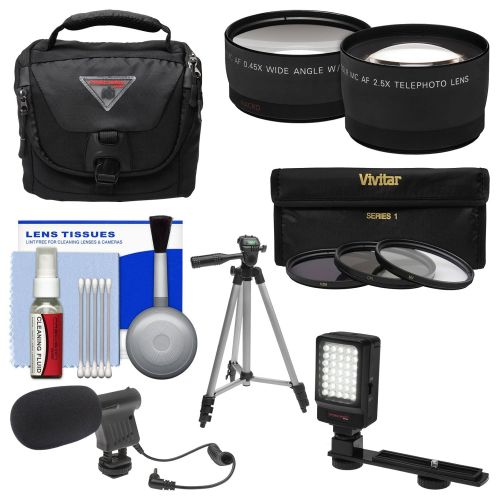  Precision Design Essentials Bundle for Panasonic HC-W870K, WXF991K, V770K, VX981K, X920 Camcorder with Case + LED Light + Microphone + Tripod + 3 UVCPLND8 Filters + TeleWide Lenses Kit