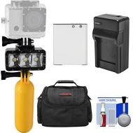Precision Design WPL40 Waterproof Underwater Diving LED Video Light + Buoy + Bike Mount + Battery & Charger + Case Kit for Olympus Tough TG-Tracker, TG-4 & TG-5 Cameras