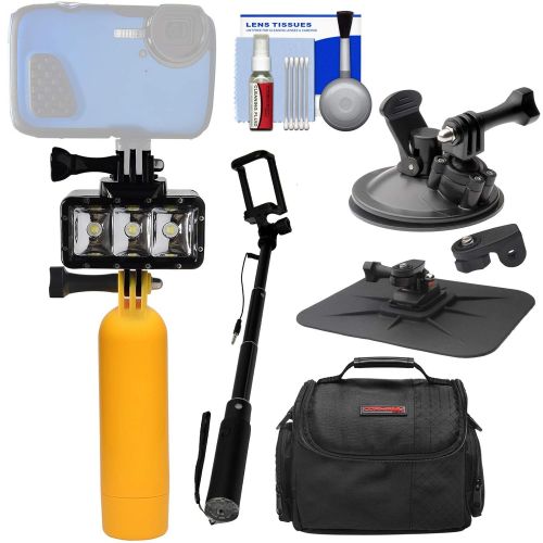 Precision Design WPL40 Waterproof Underwater Diving LED Video Light + Buoy + Suction Cup + Selfie Stick Kit for Waterproof Point & Shoot, GoPro, Action Cameras
