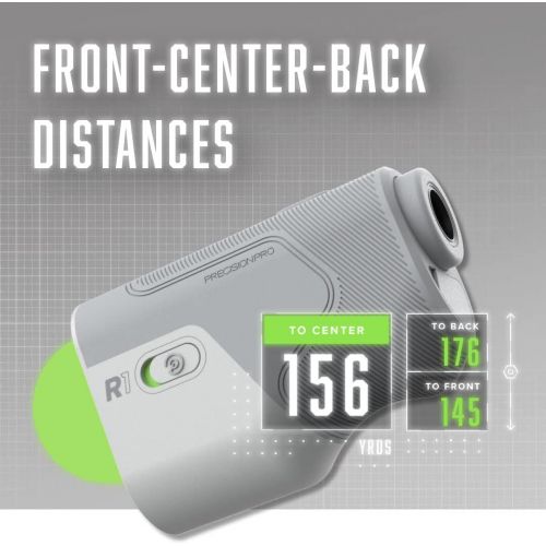  Precision Pro R1 Smart Golf Rangefinder with Slope - Golf GPS Laser Rangefinder with Magnetic Cart Mount, Bluetooth, Personalized Yardages, Rechargeable Battery & 37,000+ Courses I