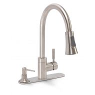 Premier 120077 Essen Lead-Free Single-Handle Pull-Down Kitchen Faucet with Soap Dispenser, PVD Brushed Nickel