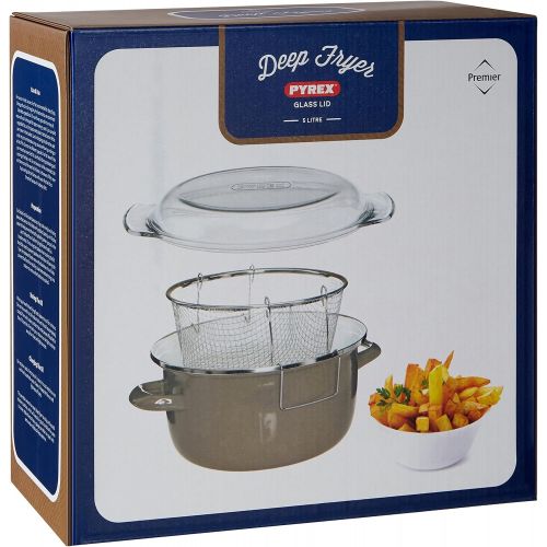  Premier Housewares Friteuse mit Pyrex-Deckel, 6 x 33 x 27 cm, 5 l, schwarz Fritteuse grau