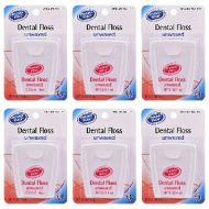 Premier Value Dental Floss Unwaxed - 100 yd (Pack of 6)