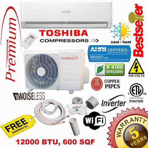  Premium Mini Split 12000 BTU 17 SEER Inverter System Ductless AC Heat Pump 110V