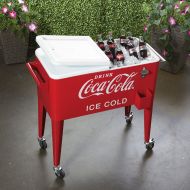 Premium 80-Quart Rolling Retro Coca-Cola Cooler