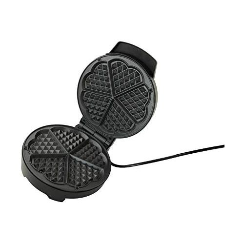  [아마존베스트]Premium Kitchen Waffle iron with non-stick coating, for heart waffles, stainless steel decoration, heart waffle iron, 1000 watts, waffle maker