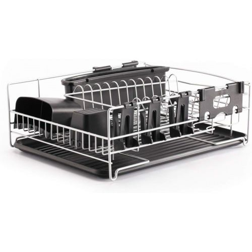  PremiumRacks Professional Dish Rack - 304 Stainless Steel - Fully Customizable - Microfiber Mat Included - Modern Design - Large Capacity