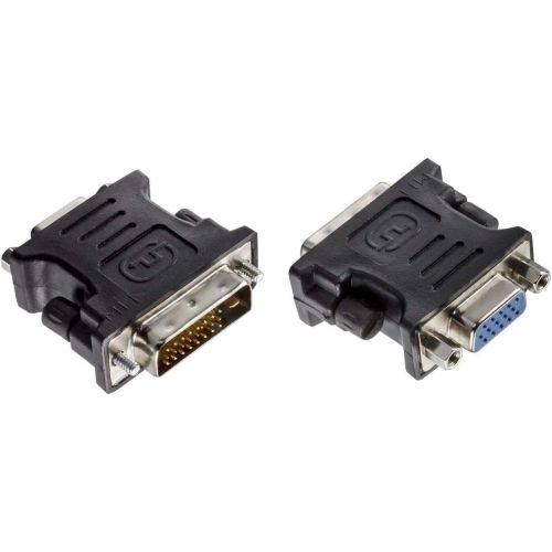  [아마존베스트]PremiumCord DVI to VGA Adapter, DVI-I (24 + 5) Male to VGA Female (15 Pin), Nickel-Plated, Colour: Black