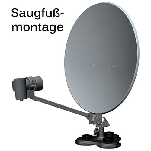  [아마존베스트]-Service-Informationen Camping Balkon Koffer Sat-Anlage digital im praktischen Hartschalenkoffer inkl. Saugfuss + HD-Profi Universal Single LNB 0.1dB + Anschluss SET mit Wetterschutz