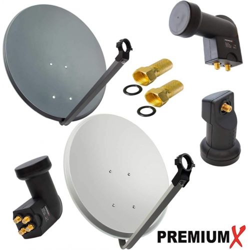  [아마존베스트]-Service-Informationen PremiumX 60 cm satellite system with LNB, charcoal