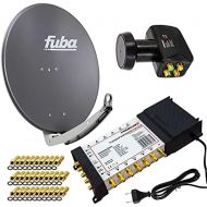 [아마존베스트]-Service-Informationen PremiumX Fuba DAA 780 A Complete Satellite Dish Aluminium Anthracite 5/12 Multiswitch Quattro LNB 32x F-Connector 1 SAT 12 Participants
