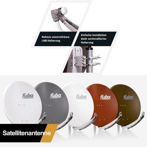  [아마존베스트]-Service-Informationen PremiumX Fuba DAA 780 A Complete Satellite Dish Aluminium Anthracite 5/12 Multiswitch Quattro LNB 32x F-Connector 1 SAT 12 Participants