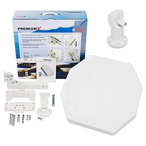  [아마존베스트]-Service-Informationen PremiumX FLAT50 satellite flat antenna, 1 participant, flat satellite dish, satellite antenna, single LNB