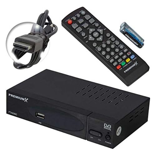  PremiumX FTA 530C Full HD Digital DVB C / C2 TV Cable Receiver | Car Installation USB Media Player Scart HDMI WLAN Optional | Cable TV Suitable for Any Cable Provider