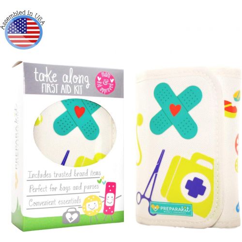  [아마존베스트]PreparaKit Travel and Baby First Aid Kit - Mom First Aid Kits! Mini Compact Kit with 50 Essentials for...