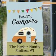 PreppyPinkies Personalized Camper Flag, Any Message Garden or House Flag, Happy Campers, Home is Where you Park it, Campsite decor