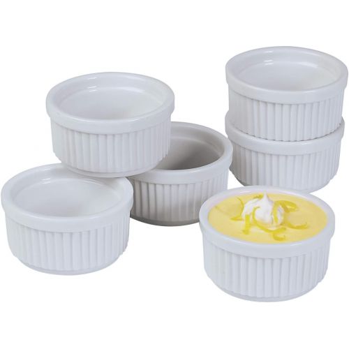  Prepworks from Progressive Prepworks by Progressive Porcelain Stacking Ramekins-Set of 6 CRR-6 for Baking, Creme Brulee Dishes, Souffle, Flan Pan Sauce, Custard, Pudding Cups, Dipping Bowls: Individual Servi