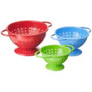 Prepworks from Progressive Prepworks by Progressive Powder-Coated Steel Colanders Set of 3 Sizes (¼, ½ and 1 cup) Red, Blue and Green Mini Colander, Fruit Vegetable Strainer: Kitchen & Dining