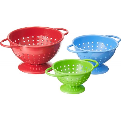  Prepworks from Progressive Prepworks by Progressive Powder-Coated Steel Colanders Set of 3 Sizes (¼, ½ and 1 cup) Red, Blue and Green Mini Colander, Fruit Vegetable Strainer: Kitchen & Dining