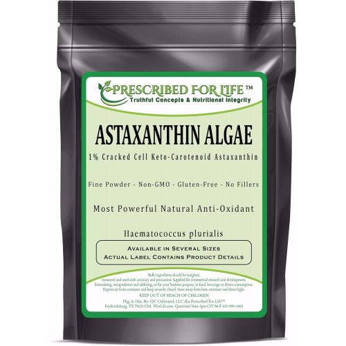  Prescribed For Life Astaxanthin - Natural Cracked Cell Wall Algae 1% Powder (Haematococcus plurialis), 12 oz