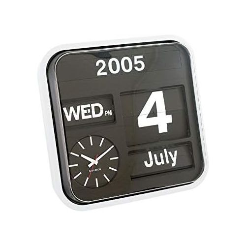  Present Time Karlsson Calendar Clock Big Flip, White