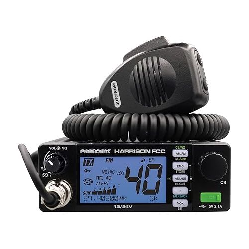  President Electronics Harrison FCC AM/FM Mobile CB Radio with CTCSS/DCS