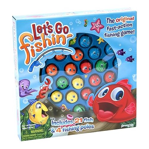  Let's Go Fishin' Game by Pressman - The Original Fast-Action Fishing Game!, 1-4 players