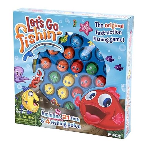  Let's Go Fishin' Game by Pressman - The Original Fast-Action Fishing Game!, 1-4 players