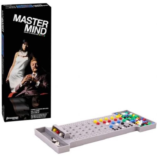  Classic Retro Mastermind Game - Break The Hidden Code - STEM Game for 2 Players by Pressman , Black & Mastermind for Kids - Codebreaking Game with Three Levels of Play Multicolor,