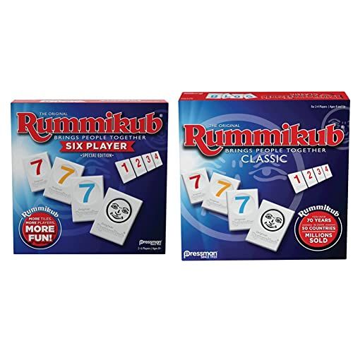  Rummikub Six Player Edition - The Classic Rummy Tile Game - More Tiles and More Players for More Fun! by Pressman , Blue & Rummikub by Pressman - Classic Edition - The Original Rum