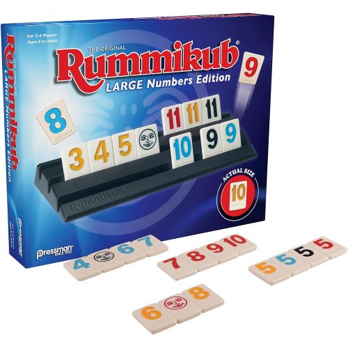  Pressman Rummikub Large Numbers Edition - The Original Rummy Tile Game Blue, 5 & Rummikub - Classic Edition - The Original Rummy Tile Game by Pressman