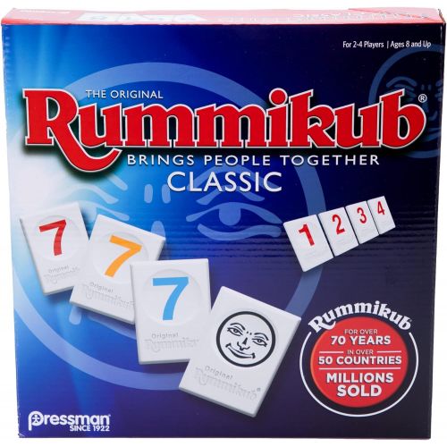  Pressman Rummikub Large Numbers Edition - The Original Rummy Tile Game Blue, 5 & Rummikub - Classic Edition - The Original Rummy Tile Game by Pressman