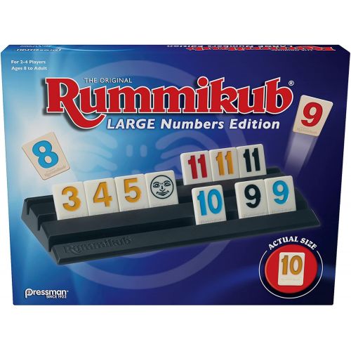  Pressman Rummikub Large Numbers Edition - The Original Rummy Tile Game Blue, 5 & Rummikub - Classic Edition - The Original Rummy Tile Game by Pressman