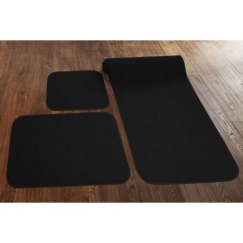  Prest-O-Fit 5-0267 Jet Black Decorian RV Rug (3 Piece)