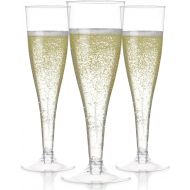 [아마존 핫딜] [아마존핫딜]Prestee 100 Plastic Champagne Flutes Disposable | Clear Plastic Champagne Glasses for Parties | Clear Plastic Cups | Plastic Toasting Glasses | Mimosa Glasses | Wedding Party Bulk Pack