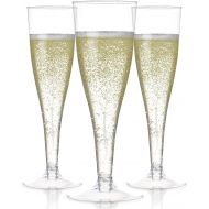 [아마존베스트]Prestee 100 Plastic Champagne Flutes Disposable | Clear Plastic Champagne Glasses for Parties | Clear Plastic Cups | Plastic Toasting Glasses | Mimosa Glasses | Wedding Party Bulk Pack