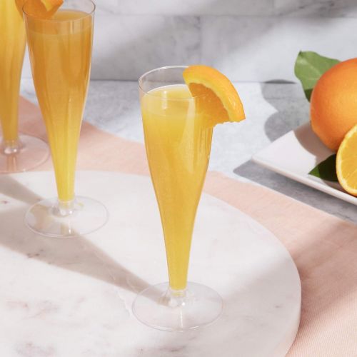  [아마존베스트]Prestee 100 Plastic Champagne Flutes Disposable | Clear Plastic Champagne Glasses for Parties | Clear Plastic Cups | Plastic Toasting Glasses | Mimosa Glasses | Wedding Party Bulk Pack