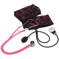 Prestige Medical A2-PHB Aneroid Sphygmomanometer and Sprague Rappaport Kit, Pink Hearts Black
