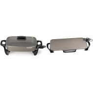 [아마존베스트]Presto Electric Skillet, 16, Grey Ceramic & Ceramic 22-inch Electric Griddle with removable handles, One Size, Black
