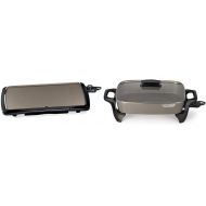 Presto 07055 Cool-Touch Electric Ceramic Griddle, 20, Black & Electric Skillet, 16, Grey Ceramic