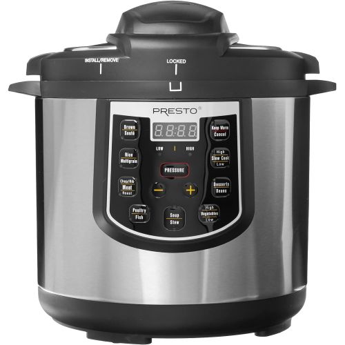  [아마존베스트]Presto 02141 6-Quart Electric Pressure Cooker, Black, Silver