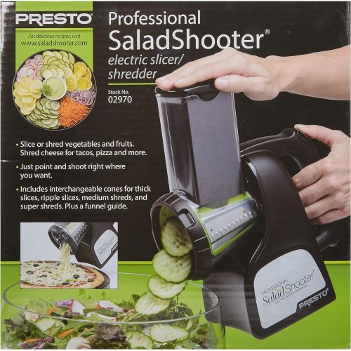  Presto 02970 Professional SaladShooter Electric SlicerShredder, Black