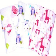Pretty Baby 3 Pack Soft & Breathable Baby Swaddle For Deeper Sleep. Cute Pink Durable Receiving, Swaddling...