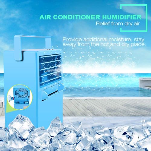  Pretty Diva Portable Air Conditioner Fan - PrettyDiva Mini Personal Space Evaporative Air Cooler Misting Fan, Small Desktop Air Conditioner Circulator Humidifier for Room Office - 9.5-inch