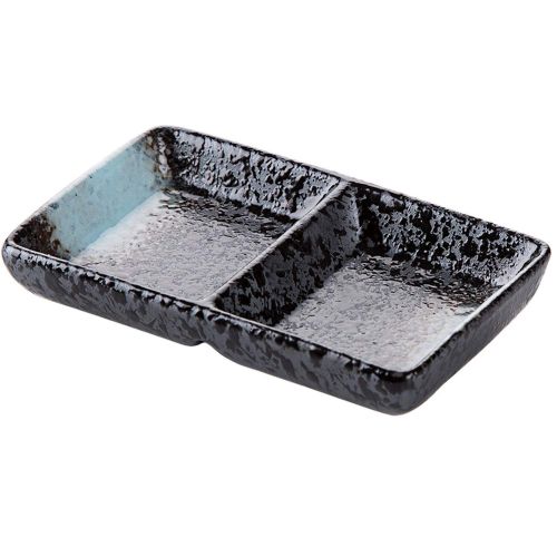  Pretty-sexy-toys Rectangular Ceramic Tray Divided Sauce Dish Sushi Plate Dinner Plates Ceramic Plate,3 Grids White