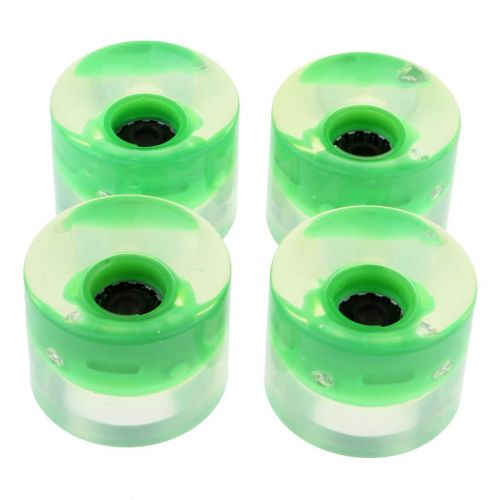  Prettyia 4pcs 60mm Light Up Flash Skateboard Longboard Wheels 78A with Bearing Core Glow at Night 5 Color