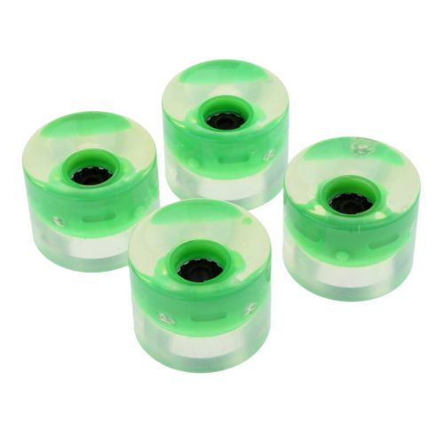  Prettyia 4pcs 60mm Light Up Flash Skateboard Longboard Wheels 78A with Bearing Core Glow at Night 5 Color