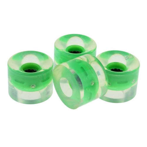  Prettyia 4pcs 60mm Light Up Flash Skateboard Longboard Wheels 78A with Bearing Core Glow at Night 5 Color