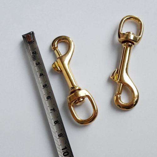  [아마존베스트]Prettyia Pack of 8, Pure Brass Swivel Eye Bolt Snap Hook, 3.1 Inch by 1/2 Inch, Multi-Purpose Marine Grade