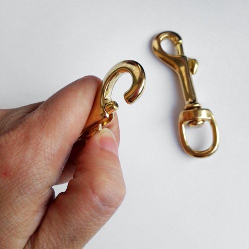  [아마존베스트]Prettyia Pack of 8, Pure Brass Swivel Eye Bolt Snap Hook, 3.1 Inch by 1/2 Inch, Multi-Purpose Marine Grade